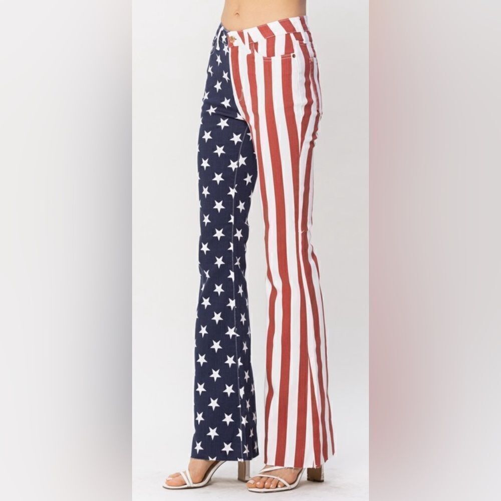 High Waist American Flag Print Flare - Picture 6 of 7